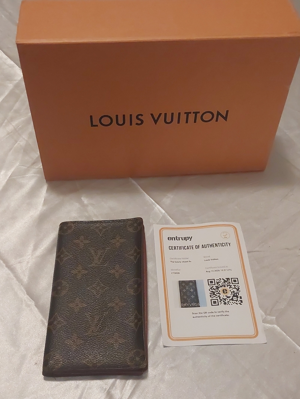 Louis Vuitton Vintage Brown Leather Long Monogram Wallet-Authentic